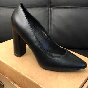 COPY - Chunky-HI Block High Heels Closed Pointed Toe Pumps Dress Office Shoes